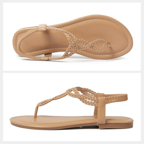 Image of zeetoo Women's Flat Sandals Summer T-StrapThong Bohemian Casual Comfortable Dressy Sandals for Women