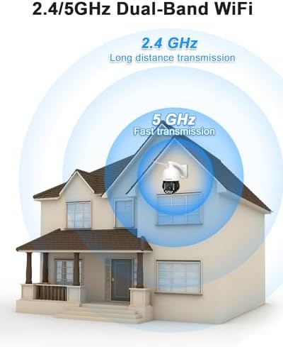 4K PTZ Security Camera Outdoor with 30X Optical Zoom, 1000FT Night Vision, 8MP 360&deg; WiFi Wireless RTSP IP Camera, Auto Tracking, Person/Vehicle Detection, 2.4/5GHz Wi-Fi, 2-Way Audio