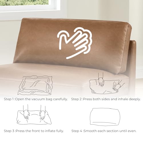 Image of CHITA 118 inch Super Large Sectional Modular Sofa, 4 Seat, Faux Leather, Camel