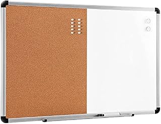 Amazon Basics Combo Magnetic Whiteboard Dry Erase Board/Cork Board 90 cm x 60 cm