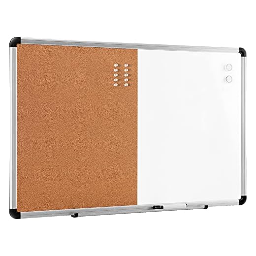 Amazon Basics Combo Magnetic Whiteboard Dry Erase Board/Cork Board 36" x 24"