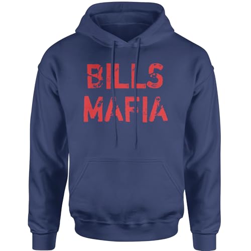 Hoodie Distressed Bills Mafia Red Print Adult Medium Navy Blue