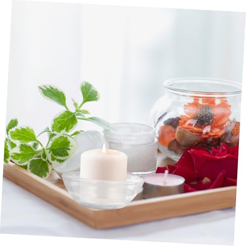 FUNOMOCYA 4pcs Vintage Glass Tea Candle Holder Clear Candle Holders Clear Candle Cup Glass Tealight Holder Glass Candle Dish Small Candle Cup Desktop Candle Cup Desktop Candle Dish Ornament