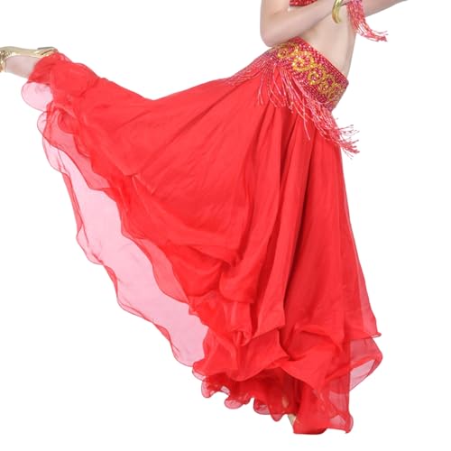 Jupe de danse orientale en mousseline multicolore à trois couches