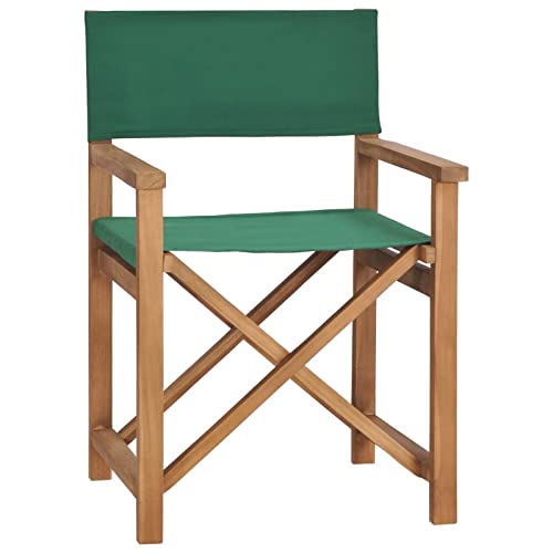 Sillas de dirección plegables de madera de teca, asientos de jardín con tela de lona duradera para uso en exteriores, par