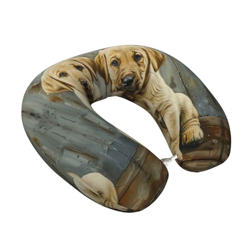 Almohada de viaje cuello con funda negra ajustable miniatura 2
