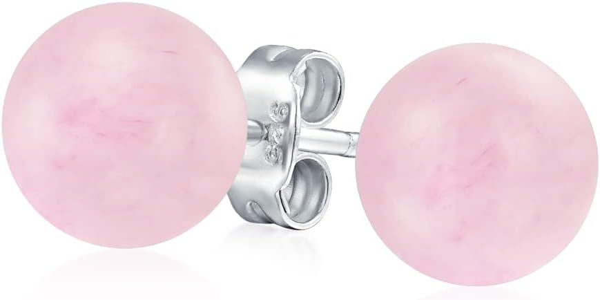 Bling Jewelry Classic Simple 6MM Circle Design Gemstone Round Ball Stud Earrings for Women Teens .925 Sterling Silver with a Variety of Birthstone Options