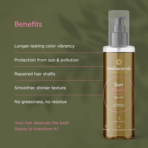 Image of Color Protect Hair Oil | Solarized Ayurvedic Blend | Cedarwood, Lavender, Geranium & Lemongrass | Repairs Chemical Damage | UV Protection | 50 ml