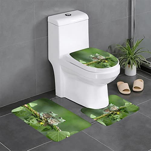 Badematten Set 3 Teilig,Toilettenmatte Set,3Er Badgarnitur Badezimmer Matte Set Dusch Bade Matte Vorleger Teppich 3D…