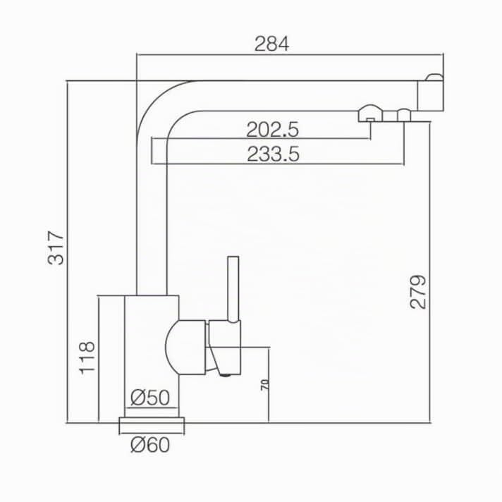 MICE - Grifo de cocina monomando con osmosis - Giratorio 360 ° con caño alto para fregadero - OSMOSIS 2 VIAS - Serie MONTECARLO GOS001