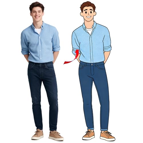 Personalisiertes lebensgroßes Pappausschnitt mit Cartoon-Motiv – Individuelle Kartonfigur in...