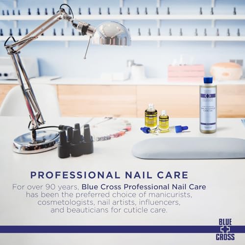 Blue Cross Professional Nail Care, All Natural Mineral Oil Free, Ultra-Nourishing, Hydrating, Moisturizing Nail & Cuticle Oil, Lemongrass + Lavender Scented Essential Oils, Made in USA, 0.5 fl oz/15mL