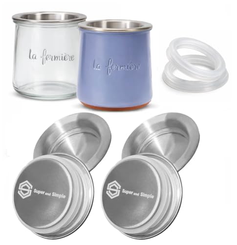 Stainless Steel La Fermiere Yogurt Jar Lids for Glass & Pottery Jars 4 Lids