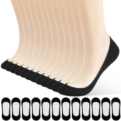 Image of ATBITER No Show Socks Womens Flats - 6 /12 Pairs Low Cut Invisible Non Slip
