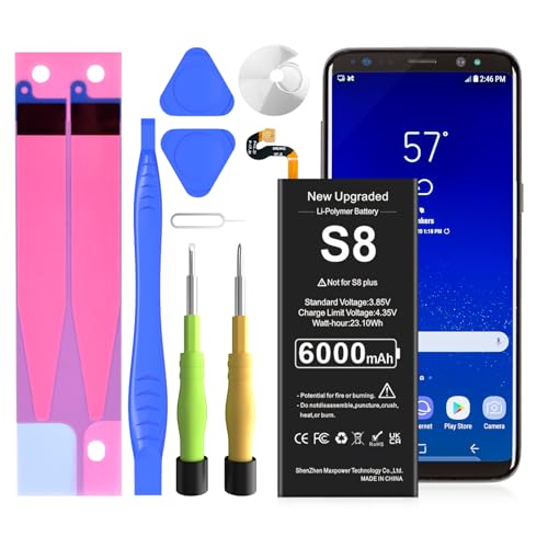 Akku für Galaxy S8, 6000mAh Akku mit hoher Kapazität für Galaxy S8 EB-BG950ABE,SM-G950U, EB-BG950ABA mit Reparatur-Kits (Nicht für s8 Plus, s8 Active)