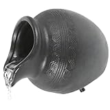 Milisten Ceramic Waterfall Fountain Jar, Garden Water Fountain Pot Feature with Glazed Jar for Outdoor Garden Patio Balcony Yard Fish Tank Pond Decor