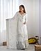 FASHION FRONTIER Beautiful Heavy Chinnon Silk New Punjabi Style Sharara Suit For Women Ready To Wear Salwar Kameez With Dupatta (US, Alpha, Large, Regular, White)