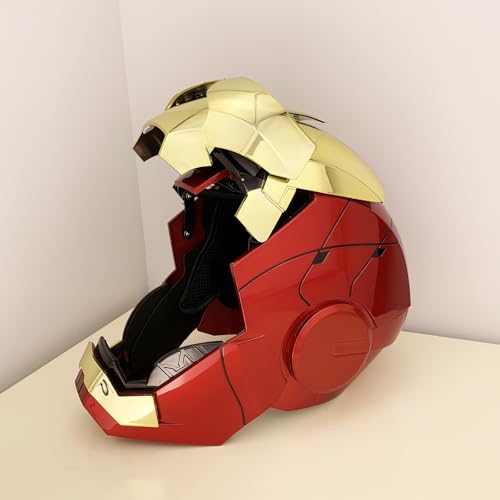 Image of Iron-Man MK 5 Wearable Electronic Helmet: Voice & Remote Controlled, Perfect Super Hero Mask,Can Cosplay and Collectible Figures for Man and Teen-Ideal Gift for Halloween&Birthdayand&Christmas（Golden）