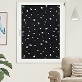 💚 Design - Die schwarzen Vorhänge sind mit Sternen übersät, sschön und süß. Lässt den Raum oder das Auto nicht langweilig aussehen. Lieferumfang: 1 Dachfensterrollo, 7 Saugnäpfe und PP-Beutel.