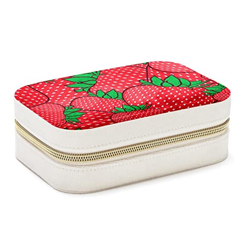 Boîte à bijoux de voyage petit format rangement bagues fraise