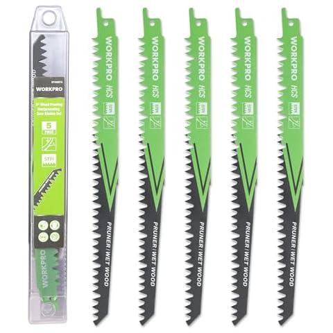 WORKPRO 5-Piece Reciprocating Saw Blades Set for Wet Wood Cover