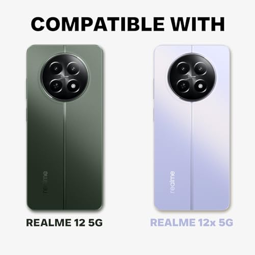 Image of RIGGEAR Sleek Back Cover Case Compatible with Realme 12 5G and Realme 12x 5G (TPU+PC | Black CF)