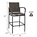 SUPER DEAL Upgraded Wicker Bar Stool Chairs Outdoor Backyard Rattan Chair w/Iron Frame, Armrest and Footrest (4)