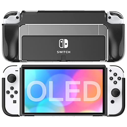 HEYSTOP Capa OLED para Switch compatível com Nintendo Switch OLED modelo 2021, capa protetora de TPU