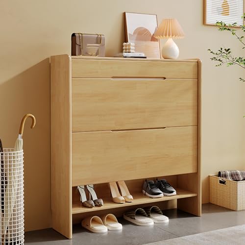Meuble à chaussures gain de place jaune pour couloir et studio - 2