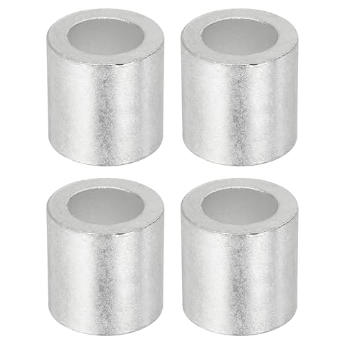 sourcing map 5/8(16mm) Aluminum Crimping Loop Sleeve, Wire Rope Stop Sleeve Round Crimp Ferrules for Wire Rope and Cable Ferrule, Silver 4Pcs