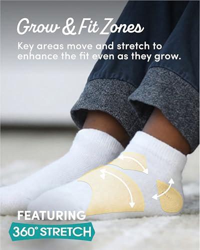 Fruit of the Loom Baby 22-Pack Grow & Fit Flex Zones Low Cut Stretch Socks - Unisex, Girls, Boys (6-12 Months, Blue) - image 2