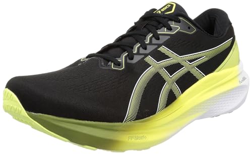 Asics Tênis de corrida masculino Gel-Kayano 30, Preto brilhante amarelo, 42