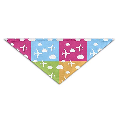 Airplane Cloud Pattern Dog Cat Bandana Triangle