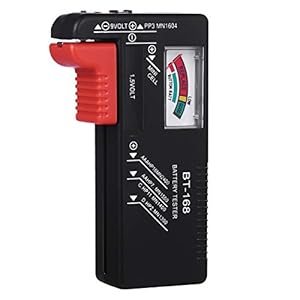 UKCOCO batterijtester voor huisbatterijen, universeel, voor AA AAA C D 9 V 1,5 V knoopcellen (model: BT-168)