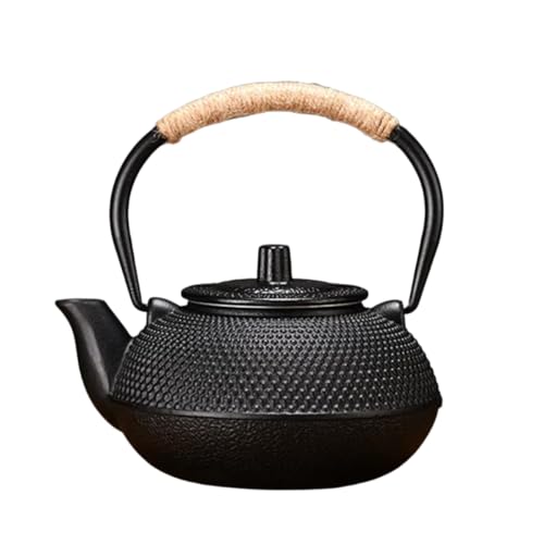 Whllimsk 【伝統工芸品】ih対応 直火可 鉄瓶 300/500/600/800ml サイズ選べる 鉄器 急須 鉄分補給 和風 茶道具(600ML)