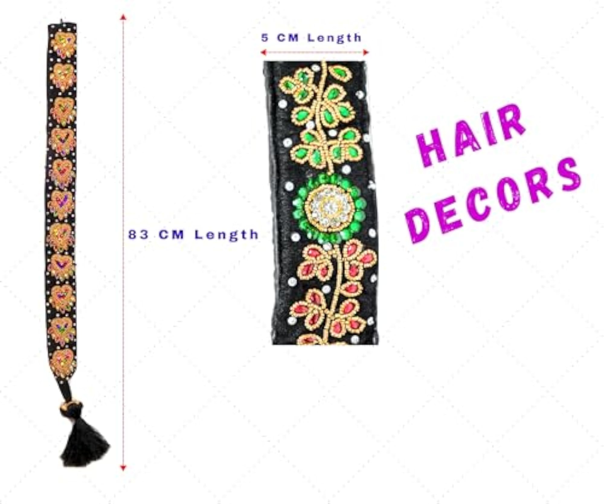 Bridal Poola Jada Hair Extension Kunjalam Set for Women