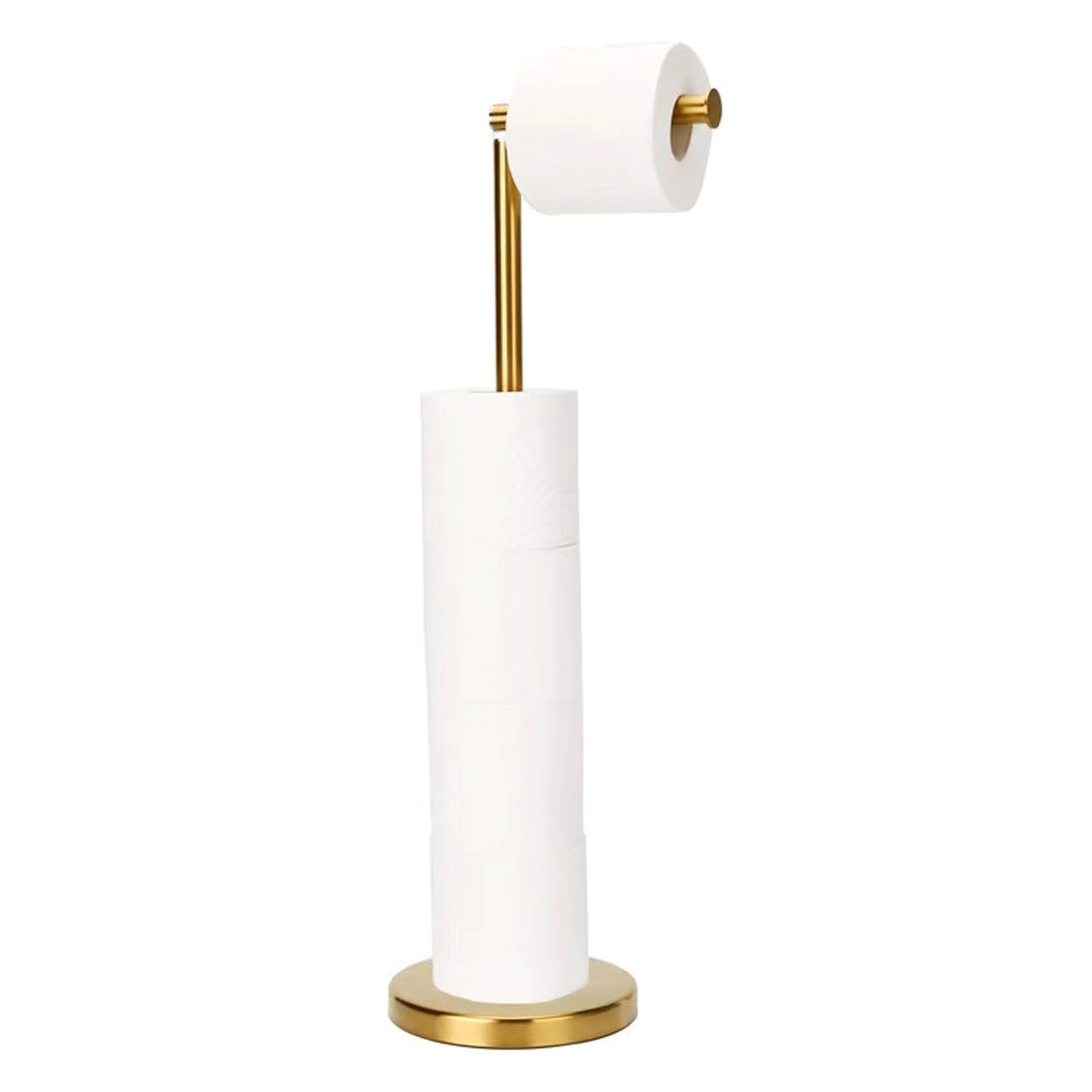 Toilet Paper Holder, Modern Freestanding Tissue Roll Holder for Bathroom, Can Store 4 Rolls of Spare Toilet Paper,Suitable for Bathrooms(Gold,2PCS)