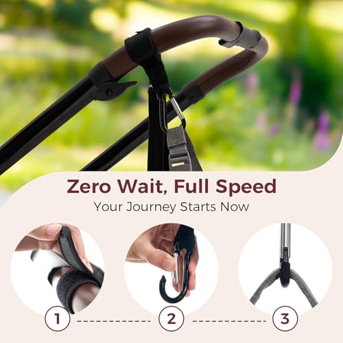 Image of Momcozy Handle Strap for Baby Stroller | Safety Wrist Leash | Adjustable Pram Wheelchair Hand Leash | with Hooks for Storing Items | Security-Accessory for Child Safety