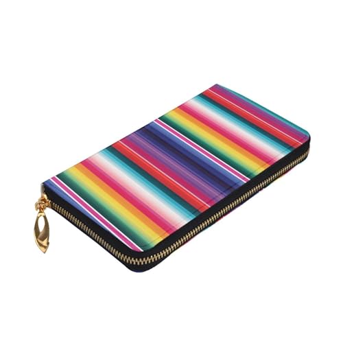 Women's Wallet Clutch Large Capacity Long Wallet Colorful Mexican Stripes Leather Ladies Card Phone Holder Travel Purse3