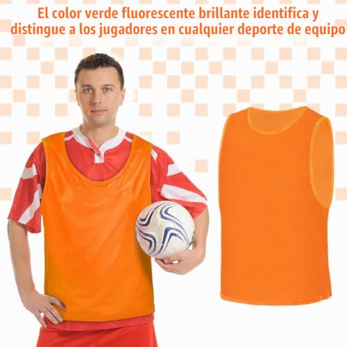 AUYAO Petos Futbol, Niños Adultos, Chaleco Malla Transpirable - Imagen 6