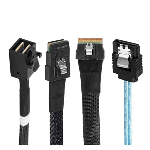 Cable S/A/S HD SFF8643 a 4 S/A/S 29 Pin SFF8482 con conector de alimentación SATA 15 Pin 1m miniatura 2