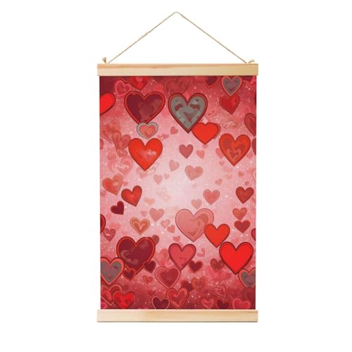 Affiches à suspendre sur toile en bois premium et art mural cœur grand format