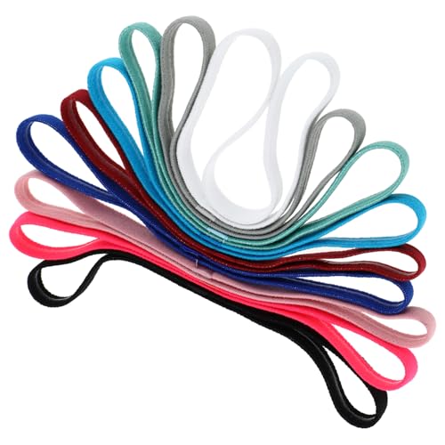 Ymapinc 9 diademas elásticas finas para mujer, antideslizantes, para entrenamiento, deportes, absorbe el sudor, diadema de silicona antideslizante, para mujeres, hombres y niñas, 9 colores