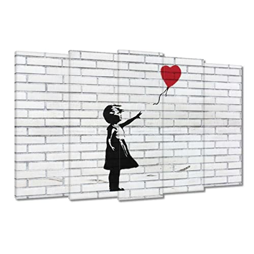 Tableau Banksy Girl avec ballon 150x95 cm pour sublimer votre salon moderne