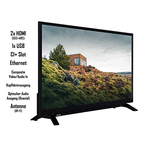 TOSHIBA 32W2263DG 32 Zoll Fernseher/Smart TV (HD Ready, HDR, Netflix/Prime Video, Triple-Tuner, Dolby Audio), Schwarz – Bild 3