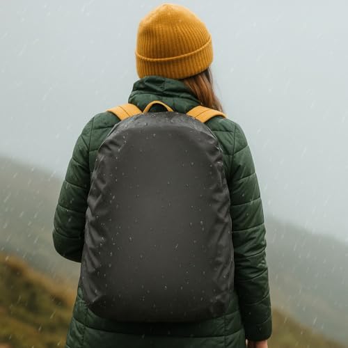 Image of PulGos Rain Cover for Backpack Travel Essentials Rain Cover for Bag Backpack Rain Cover Travel Accessories Bag Rain Cover Waterproof Dustproof for All Bag Sizes Upto 45Ltrs Rain Cover Bag Black