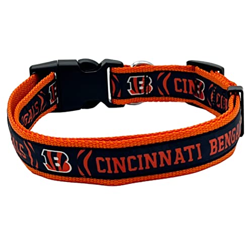 Pets First NFL Cincinnati Bengals Hundehalsband, lizenziert, mittelgroß, strapazierfähig, robust und langlebig, erhältlich in 31 Fußballmannschaften und 4 Größen