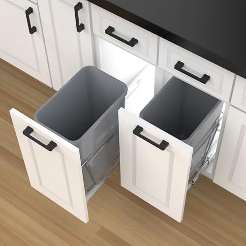 Caneca de basura para gabinete de cocina 35QT gris miniatura 5