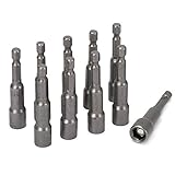 Mesee 10 Pcs Power Nut Driver Set, 1/4 Inch Hex Shank Magnetic Extension Socket Wrench Screw Drill...