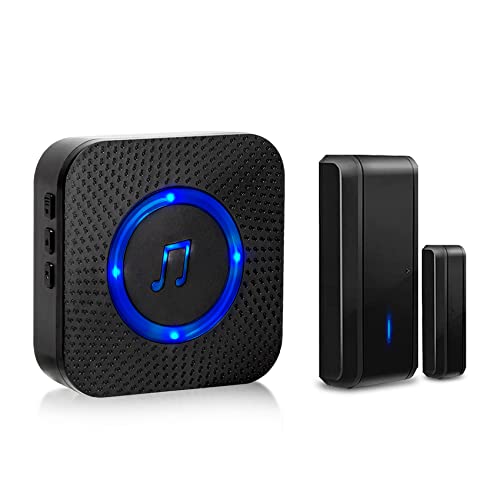 Daytech IP55防水ドアベルセンサー ドアチャイム 自動ドア磁気センサー センサー チャイム ドア窓防犯用品 エントランス/玄関出入り検知 家/ガレージ/小売店/アパート/事務所用 1受信機と1防水マグネットセンサー